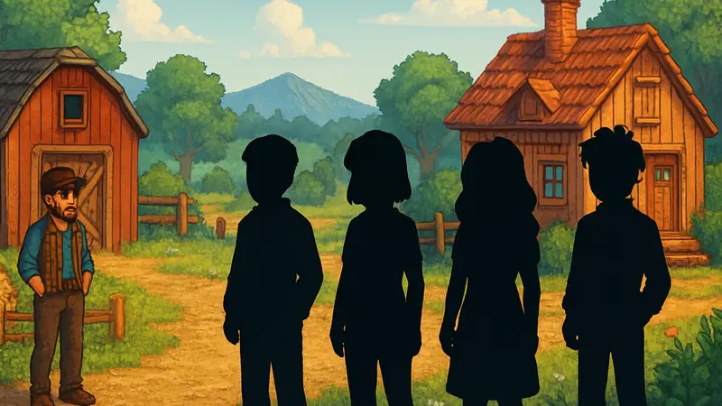 Скриншот из Stardew Valley с персонажами, новые кандидаты на брак Stardew Valley 1.7