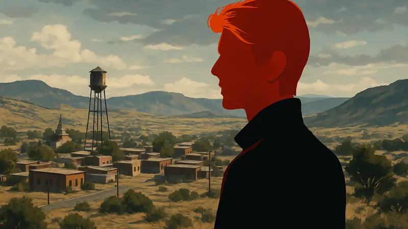 Дэвид Боуи в образе пришельца из фильма «Человек, который упал на Землю»