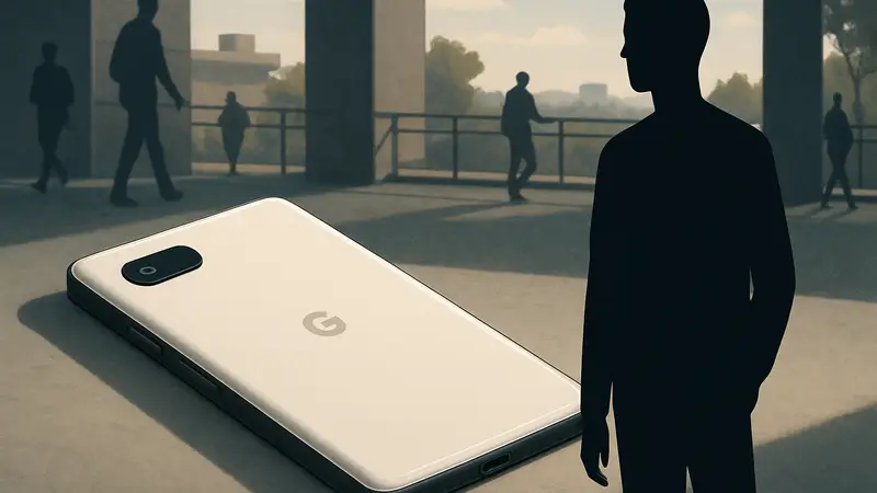 Изображение смартфона Google Pixel 10a, лежащего на плоской поверхности, демонстрирующее отсутствие выпирающего блока камер.