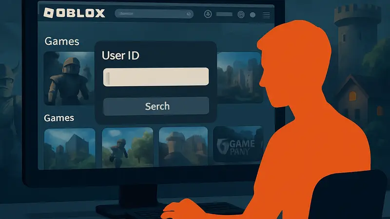 Скриншот интерфейса Roblox, окно поиска User ID, руководство Roblox Game Rant