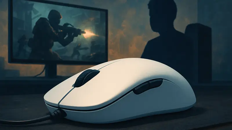 Игровая мышь ультралегкого дизайна, показывающая гладкий корпус без отверстий.