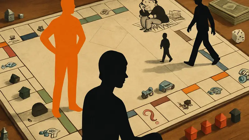 Старая или современная доска игры Монополия с элементами «Игры землевладельца»