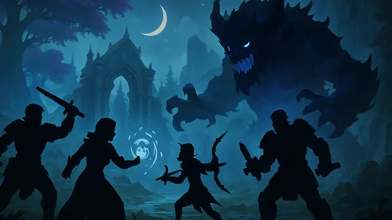 Скриншот World of Warcraft: Midnight с персонажами разных классов в бою и новым окружением.