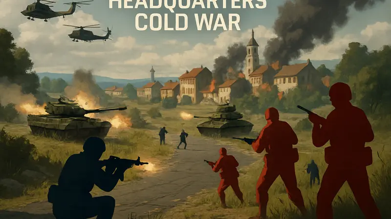 Скриншот из игры Headquarters Cold War с боевыми действиями между НАТО и СССР