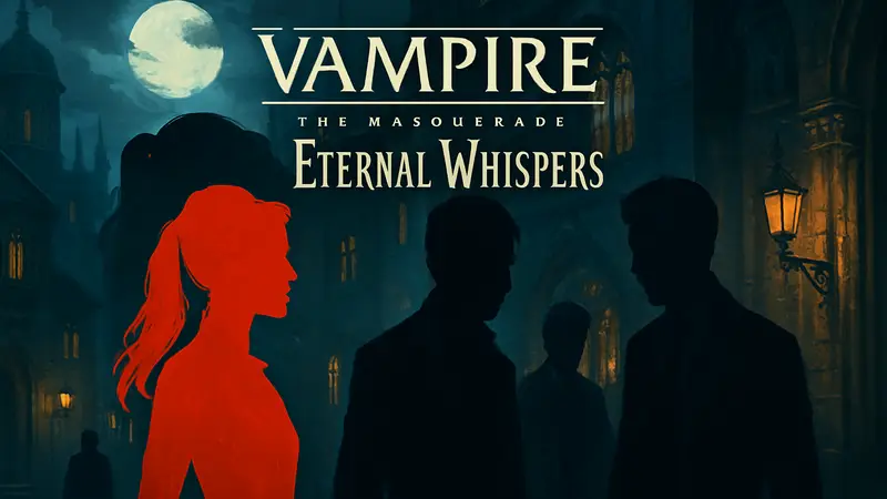 Логотип Vampire: The Masquerade - Eternal Whispers в готическом стиле