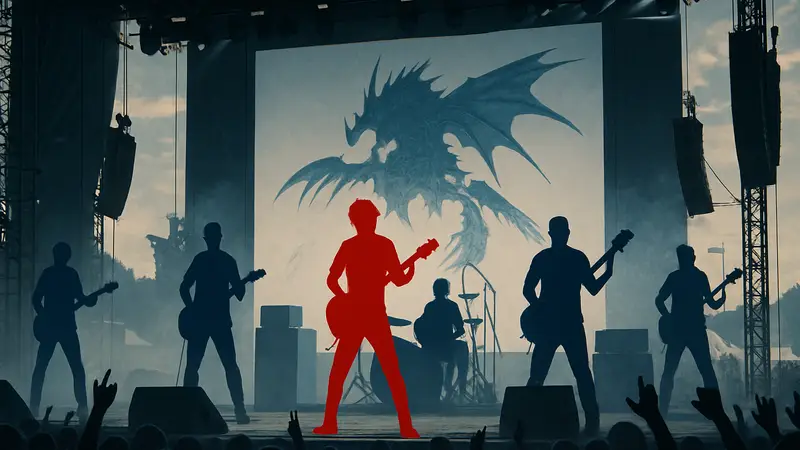 Группа The Primals выступает на рок-фестивале Download Festival, играя музыку из Final Fantasy.