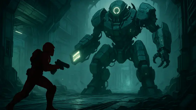 Игрок в Marathon сражается с боссом Компилятором в одиночку, демонстрируя мастерство и упорство.