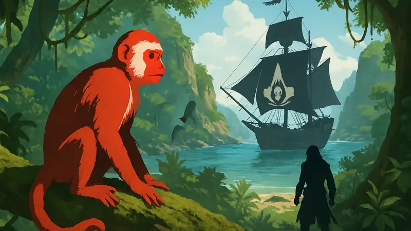 Обезьяна-капуцин в Assassin's Creed Black Flag Resynced, гайд по добыче шкур