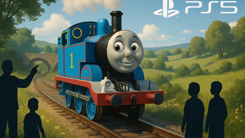 Логотип игры Thomas & Friends: Wonders of Sodor с паровозиком Томасом, анонсированной для PS5 и PS4.