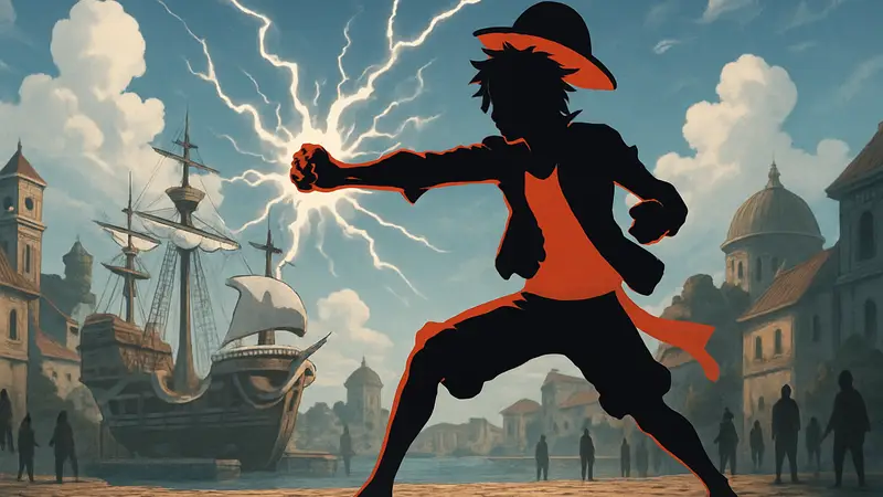 Луффи использует Хаки, демонстрируя силу в мире One Piece.