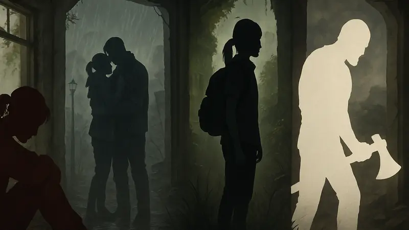 Изображение демонстрирует обложки самых эмоционально тяжёлых игр из рейтинга Game Rant, передающие атмосферу скорби и драмы.