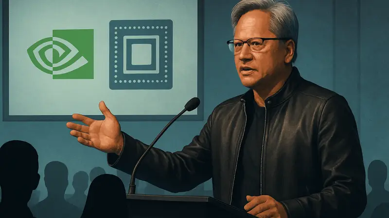 Дженсен Хуан, генеральный директор Nvidia, на конференции, говорящий о дефиците чипов.