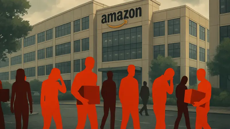 Сотрудники Amazon, иллюстрация массовых сокращений в технологической компании.