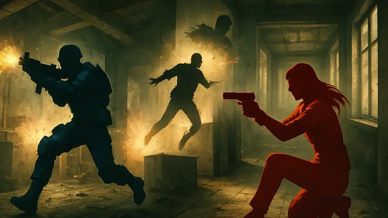 Динамичные моменты из забытых FPS игр, таких как F.E.A.R. и No One Lives Forever.