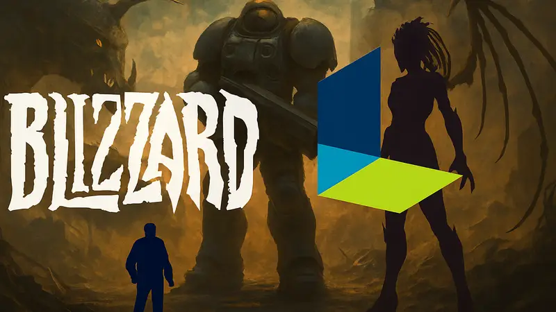 Логотипы Blizzard и Nexon на фоне персонажей StarCraft