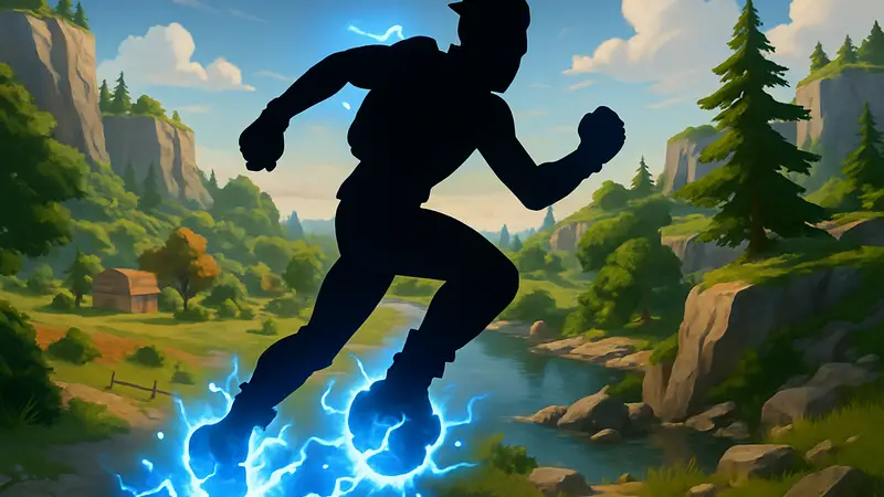 Персонаж Fortnite использует Shock Rocks для быстрого перемещения, скриншот из игры