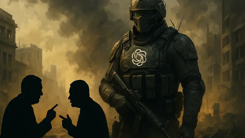 Искусственный интеллект OpenAI, символизирующий конфликт мировых лидеров, как злодей Call of Duty.