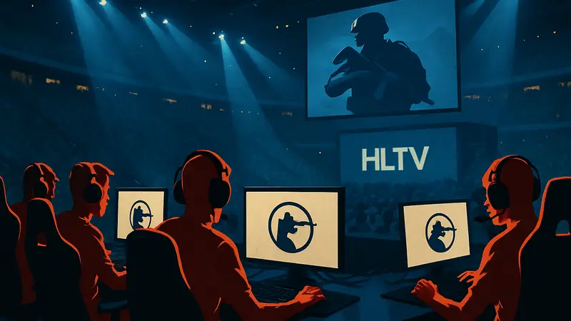 Игроки Counter-Strike на киберспортивном турни ре HLTV, соревнующиеся за победу