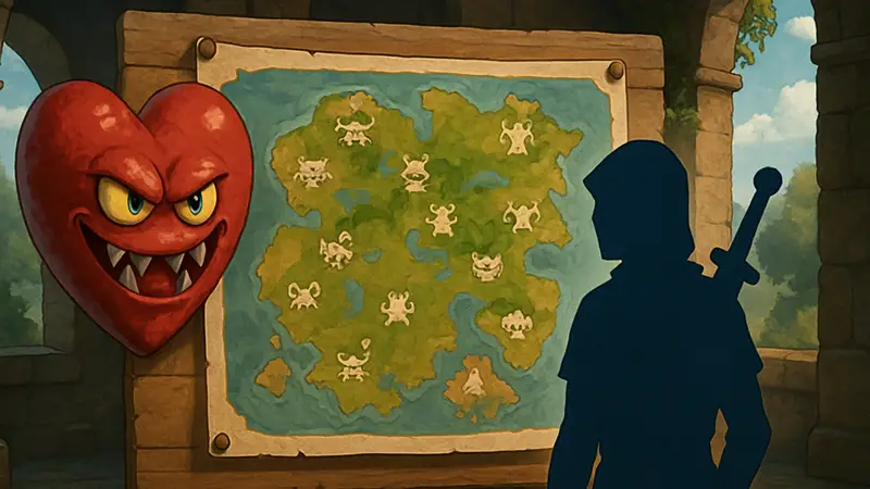 Сердце Монстра из Dragon Quest 7 Reimagined, карта локаций, гайд