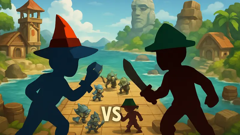 Игровой скриншот Battle Waves: Mobile с элементами PvP и кастомизации "шляп" второго сезона.