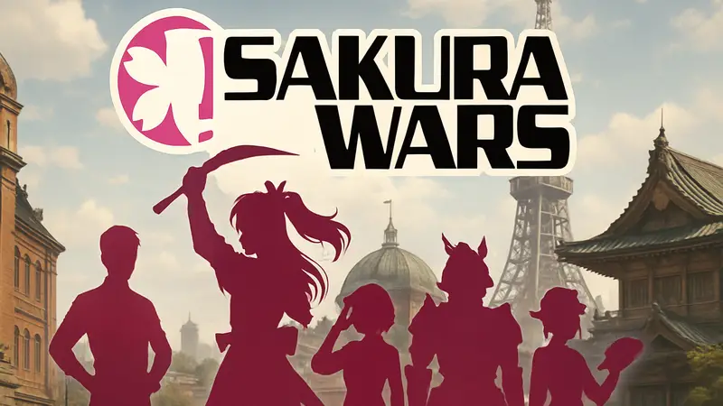 Логотип Sakura Wars с надписью "30th Anniversary" и изображениями персонажей из серии.