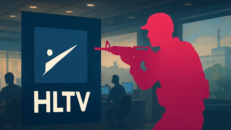 Логотип HLTV и символика Counter-Strike, короткие новости киберспорта