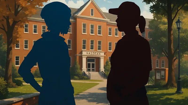 Хлоя Прайс разговаривает с охранницей Ноэль на кампусе Каледон в Life Is Strange Reunion.