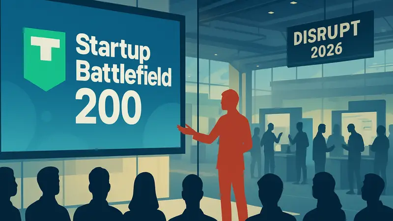 Логотип Startup Battlefield 200, стартапы на конференции Disrupt 2026, презентация проекта