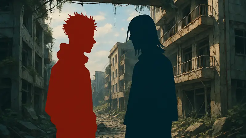 Юдзи Итадори и Махито из аниме Jujutsu Kaisen Modulo. Фанарт персонажей из 21 главы.