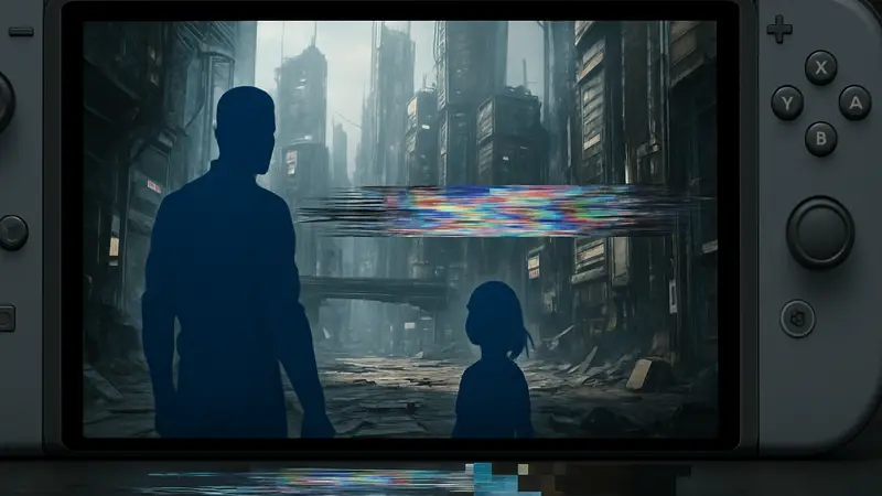 Скриншот игры Pragmata: футуристический город, демонстрация проблем графики на Nintendo Switch 2.