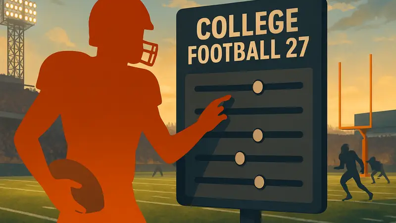 Настройки слайдеров College Football 27, геймплей американского футбола.