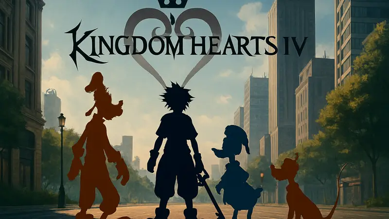 Логотип игры Kingdom Hearts 4 и персонажи серии