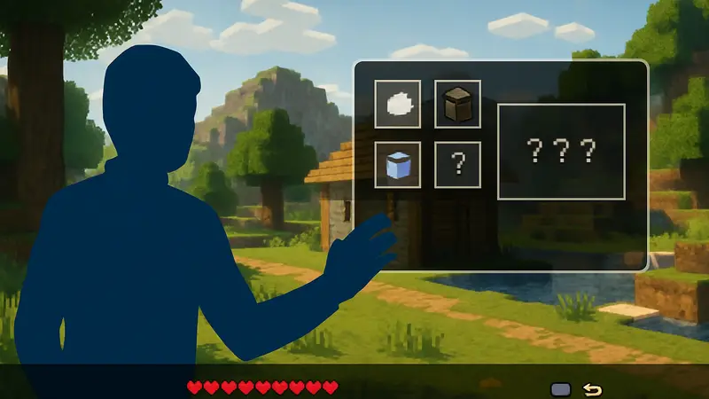 Скриншот Minecraft с элементами интерфейса PS3 и намеком на скрытые или вырезанные функции.