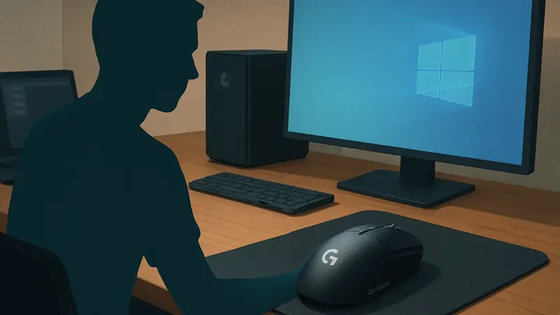 Игровая мышь Logitech G Pro X2 Superstrike на коврике, рядом с компьютером, подчеркивающая настройку без G Hub.