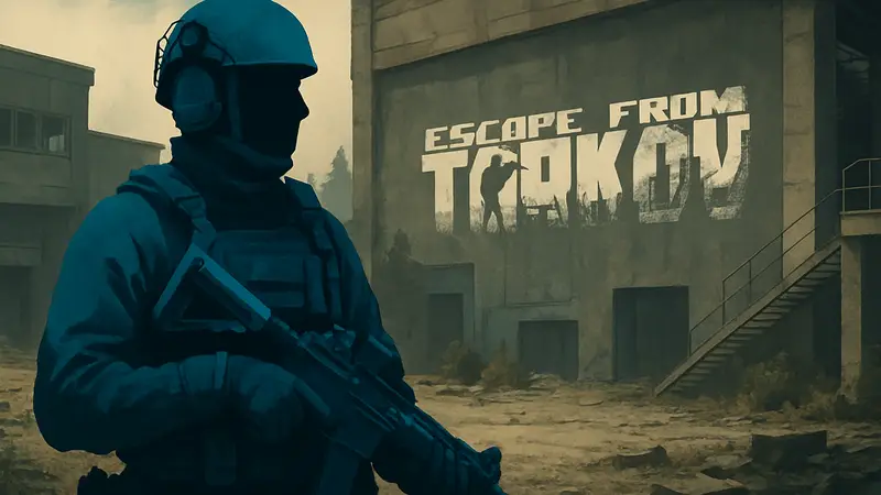Боец ЧВК в экипировке из Escape from Tarkov с логотипом игры и надписью «Бонус к опыту».