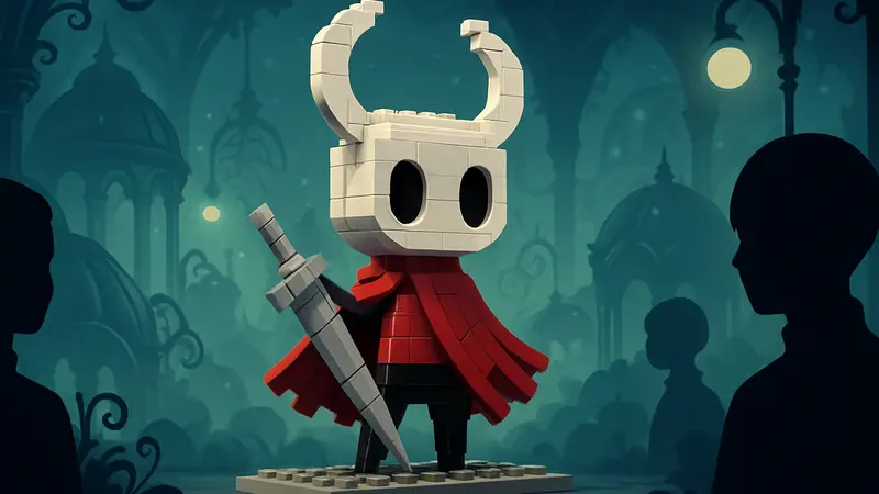 LEGO-модель персонажа Рыцаря из игры Hollow Knight, представленная на платформе LEGO Ideas