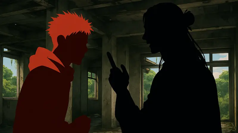 Юдзи Итадори и Кендзяку из Jujutsu Kaisen, сцена подтверждения отцовства в 7 серии 3 сезона