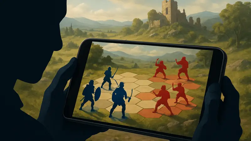 Геймплей стратегической игры Battle Fate на мобильном устройстве с гексагональным полем