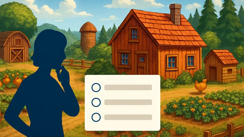 Игровой квиз по Stardew Valley с изображением фермы