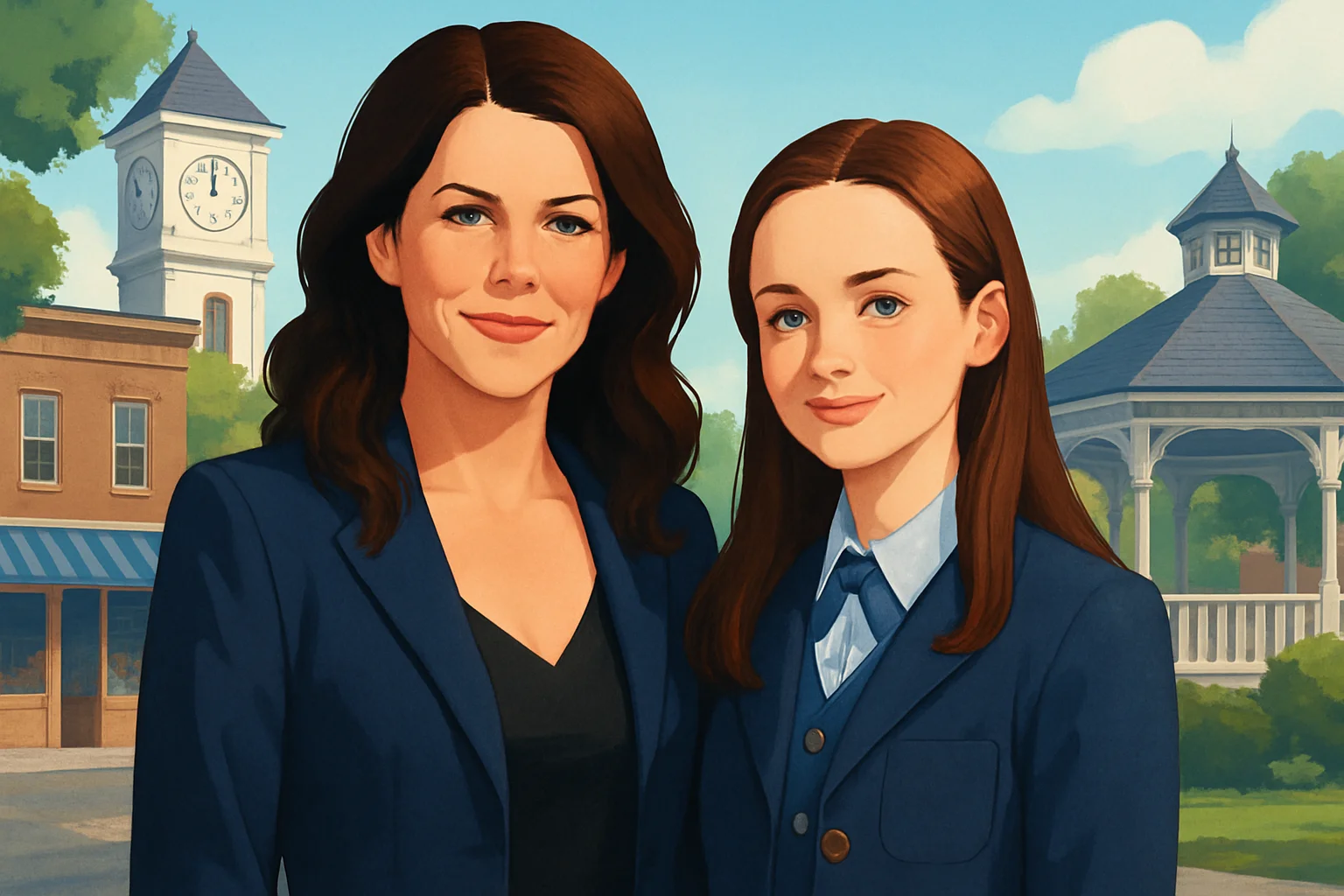 Главные героини сериала "Девочки Гилмор", олицетворяющие успех шоу.