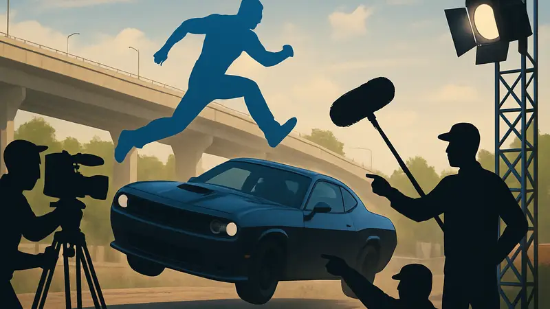 Каскадеры на съемках фильма, отсылка к «Форсажу» в игре Stuntman Hollywood