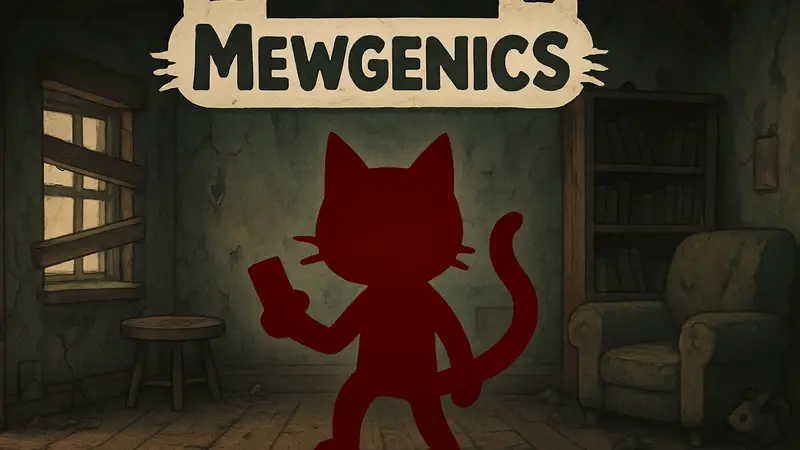 Логотип Mewgenics и изображение персонажа из игры, намекающее на DLC.
