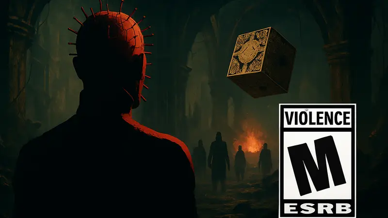 Логотип Hellraiser: Revival и иконка рейтинга ESRB с указанием содержания