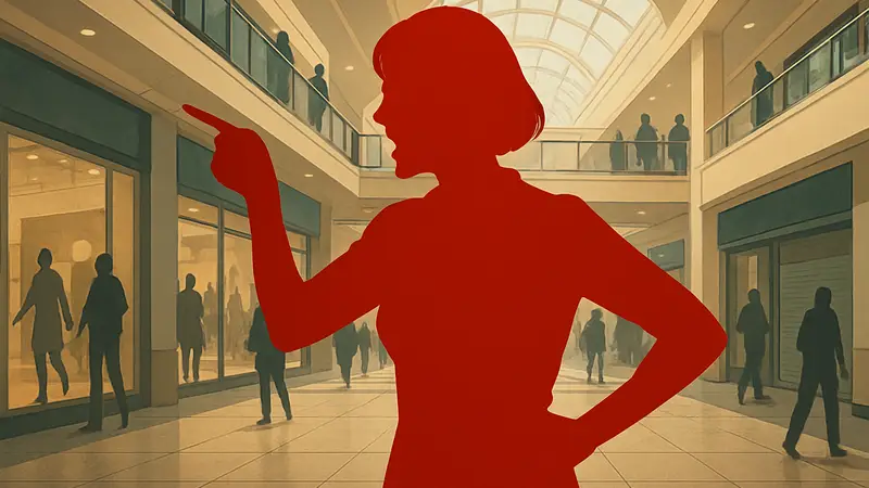 Главный персонаж игры Karen, женщина в торговом центре, готовая к скандалу