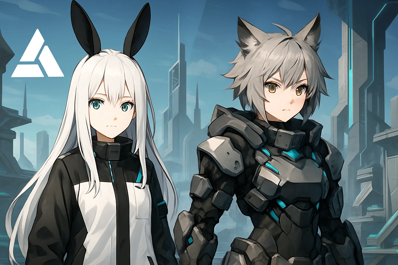 Персонаж Эндминистратор из Arknights: Endfield в двух различных формах, демонстрирующих возможность смены.