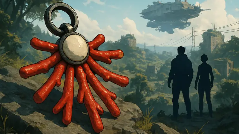 Изображение красных коралловых украшений в игре Arc Raiders на фоне игрового мира.