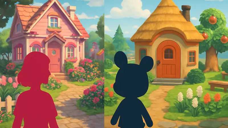 Сравнение игровых миров Heartopia и Animal Crossing, персонажи и домики