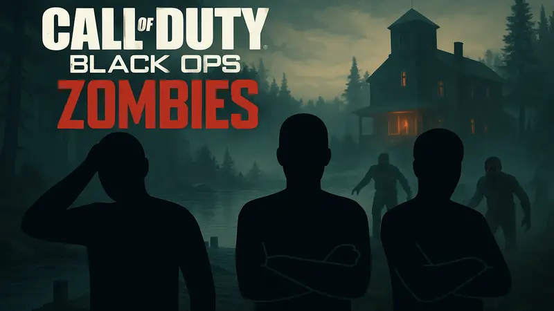 Логотип Call of Duty Black Ops 7 Zombies, скриншот из режима Зомби, недовольные фанаты.