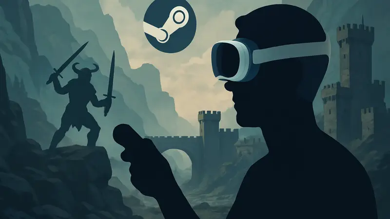 Мужчина использует Apple Vision Pro для стриминга VR-игр Steam. Foveated streaming для VR-шлема Apple.