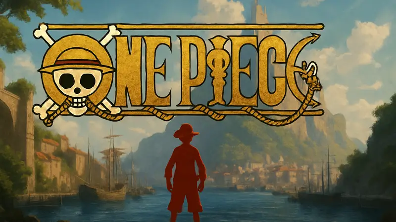 Логотип манги One Piece с изображением Луффи